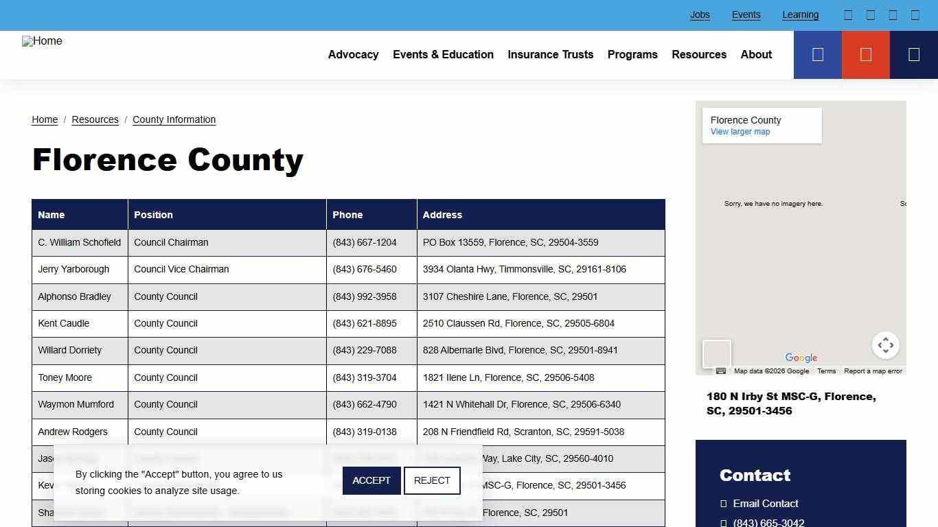 Florence County South Carolina Association of Counties